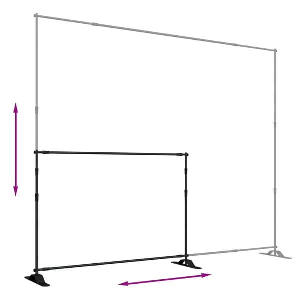 vidaXL baggrundsstativ sort 305x243 cm stål