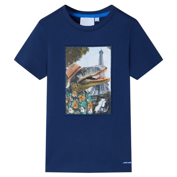 Barn-T-shirt, mörkblå, 116