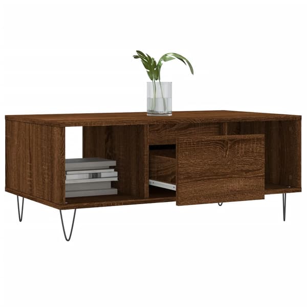 vidaXL sofabord brunt egetræ 90x50x36,5 cm