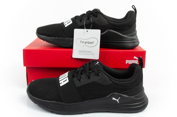 Puma Jr Wired Textile Løbesko Sort [374216 01] Størrelse 29