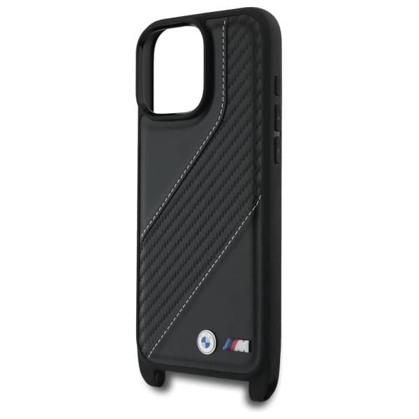 BMW M Edition Carbon Stripe & Strap Cover til iPhone 16 Pro Max, Sort