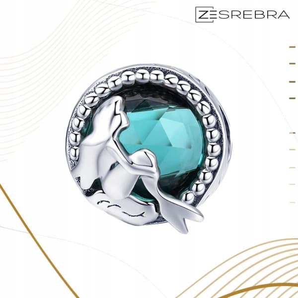 Charms silver 925 sjöjungfruhänge pärla blå silver presentpärlor