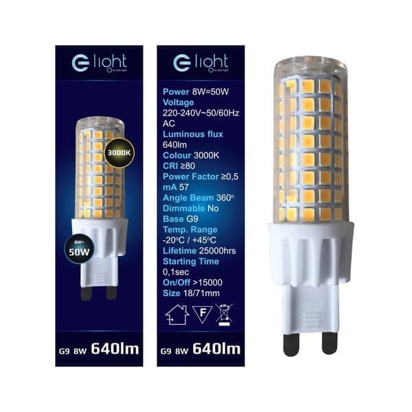 LED-lamppu 7W G9 Lämmin 3000K