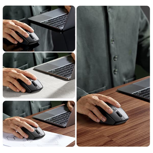 Ergonomisk trådløs computermus MU101 Bluetooth 2.4 GHz blå