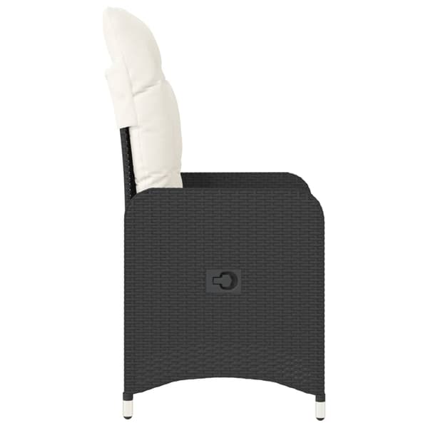 vidaXL havestol med hynder, sort polyrattan