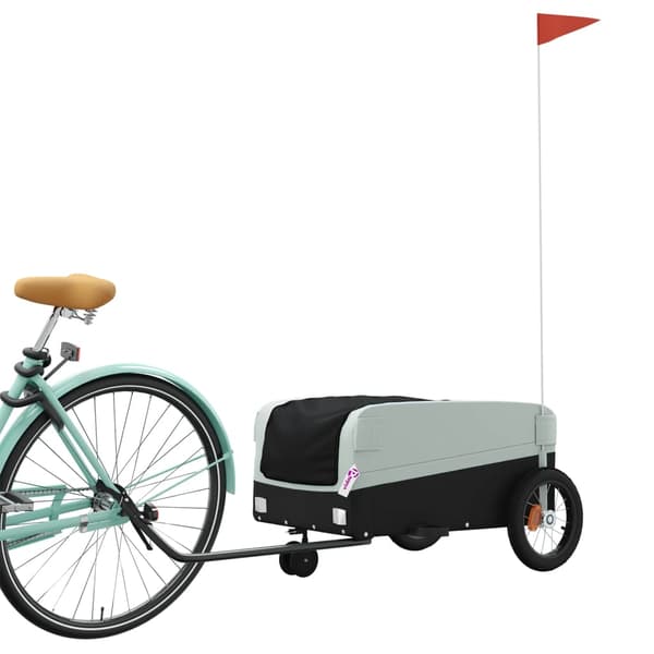 vidaXL cykelanhænger, sort og grå, 30 kg, jern