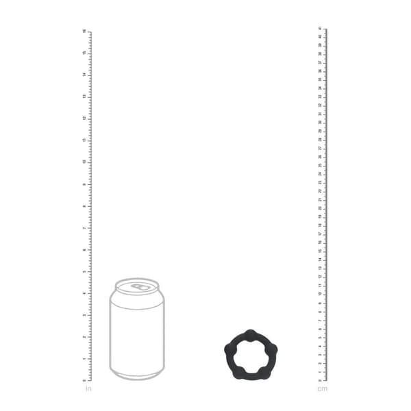 Perlebesat silikone penisring - S - 30mm - Sort