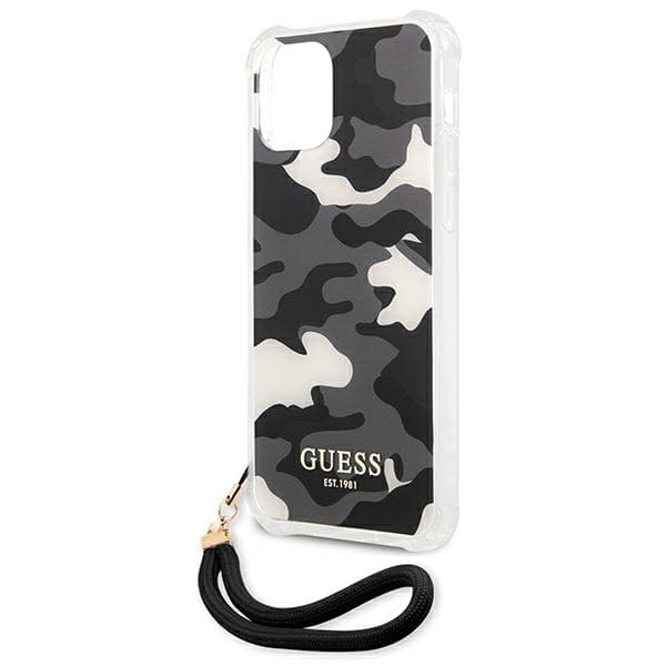Guess Camo Collection-etui til iPhone 12/12 Pro, sort