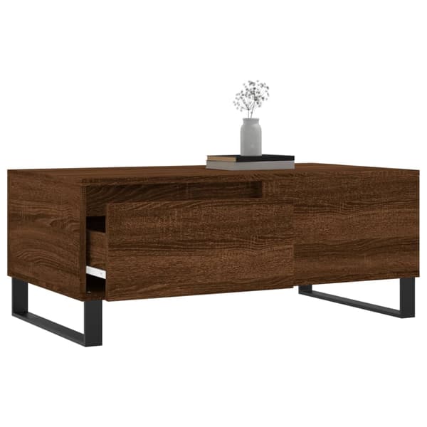vidaXL sofabord brunt egetræ 90x50x36,5 cm