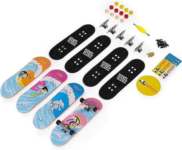 Mini-skateboard med greppbräda, set med 4 st, MOMSIV