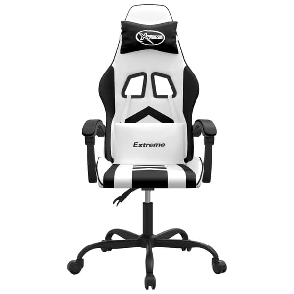 vidaXL gamingstol, sort og hvid, kunstlæder