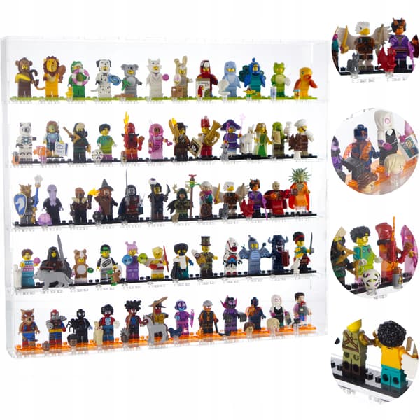 Stor displaylåda för 60 legofigurer plus extra dubbar