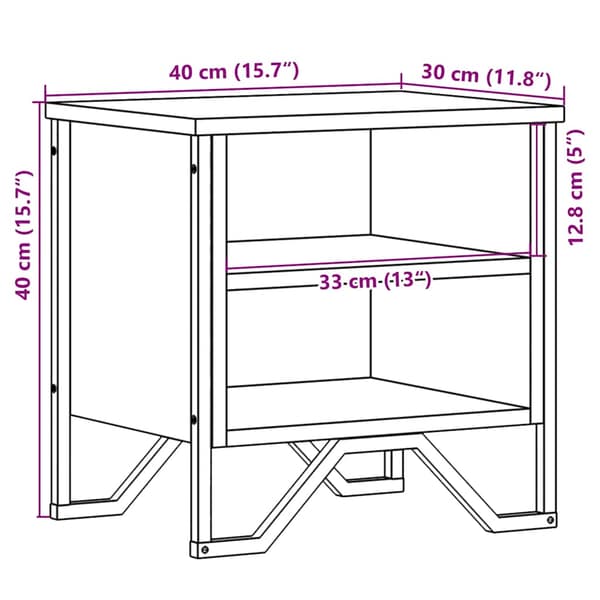 vidaXL sengeborde, sorte, 2 stk., 40x30x40 cm