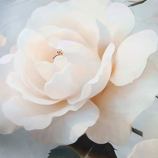 Bäddset 140x200 BOMULL SATIN digitaltryck blommor vit ros