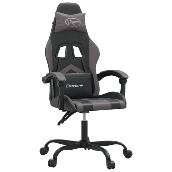 vidaXL gamingstol, sort og grå, kunstlæder