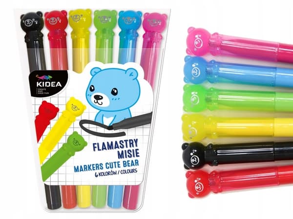 Bamsemærker 6 farver KIDEA 4345