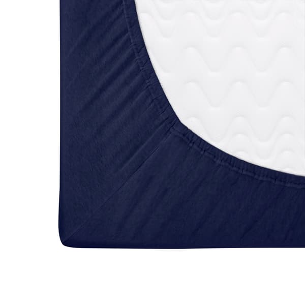 Stræklagen 200x220 elastisk JERSEY 100% BOMULD marineblå