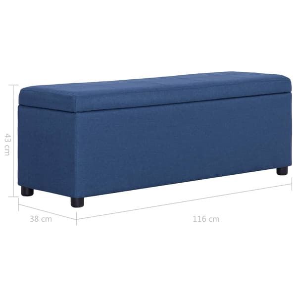 vidaXL opbevaringsbænk 116 cm blå polyester