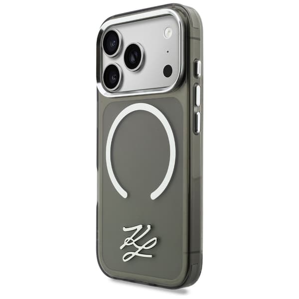Karl Lagerfeld IML KL Script Logo MagSafe-cover til iPhone 17 Pro Max, sort