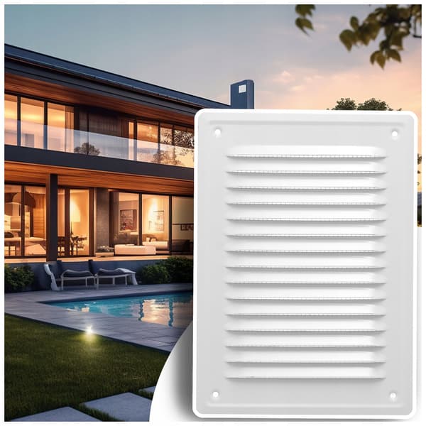 METAL rektangulær ventilationsrist 165x230mm - hvid