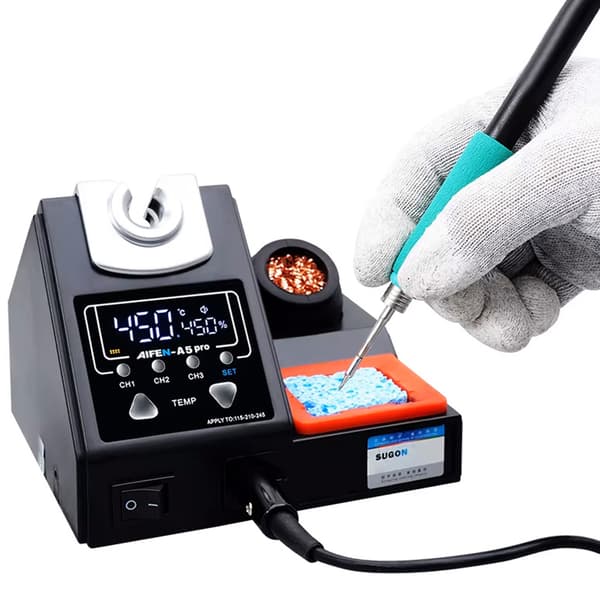 Aifen A5 Pro loddestation 3 C115 spidser + loddekolbe og 3 C210 spidser