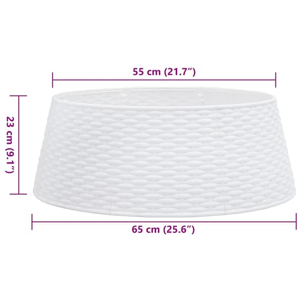 vidaXL Julgransskydd Vit Ø65x23 cm Plast