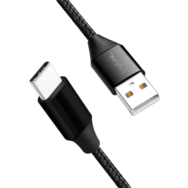 USB 2.0 Typ-C till USB-A-kabel 1 m LogiLink hållbar snabb dataöverföring