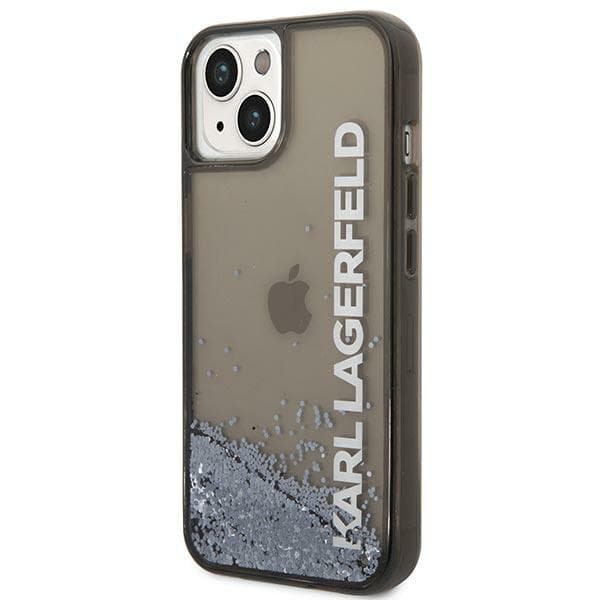 Karl Lagerfeld Liquid Glitter Elong-cover til iPhone 14 Plus, sort
