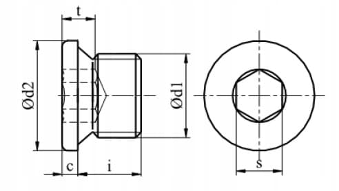 Gevindprop med krave M33x2 del DIN 908