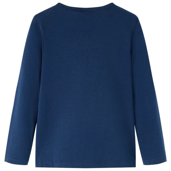 Barn långärmad T-shirt, marinblå, 128