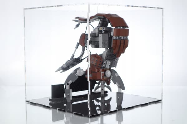 Display til lego 75381 droideka, Star Wars, æske med huller til modellen