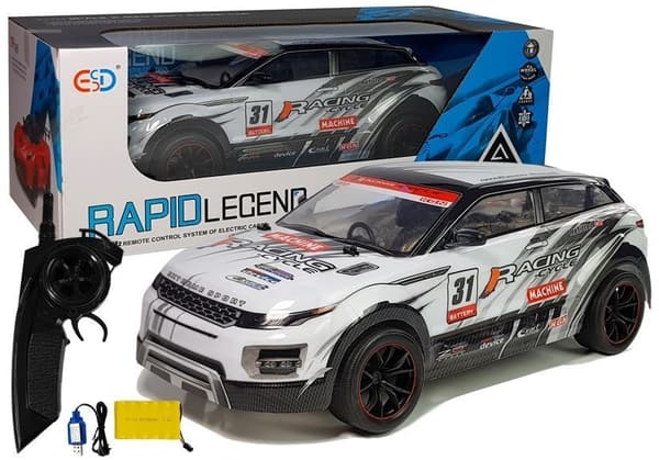 Fjärrstyrd rallybil 1:10 vit radiostyrd