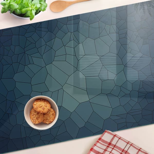 Dekorativ glasplade til servering af snacks abstrakt 80x52 cm