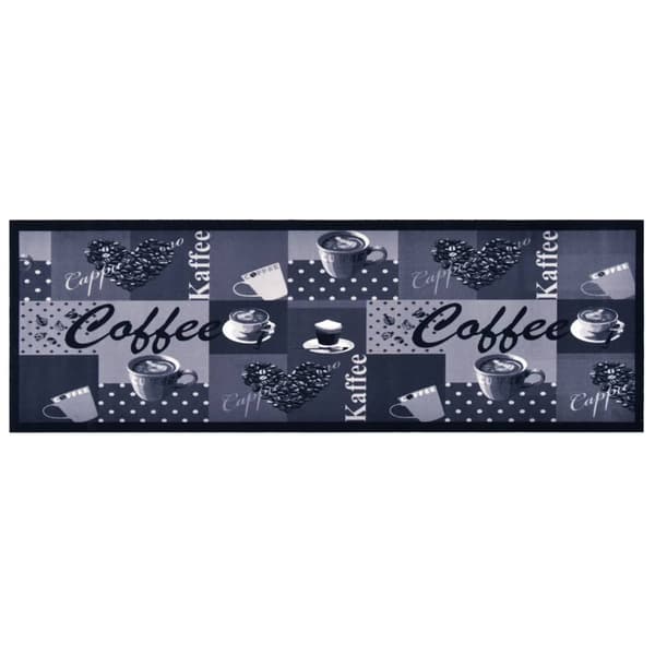 vidaXL køkkenmåtte kaffe blå 45x150 cm