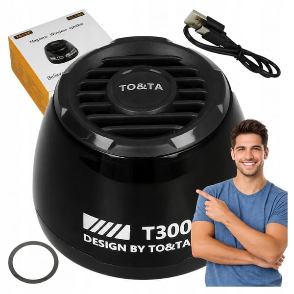 Trådløs Bluetooth-højttaler MP3 microSD LED Magnetisk Sort N65C