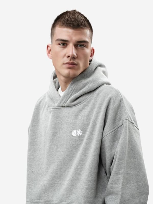 Herre grå Lucky Dice Small Dice Oversize hættetrøje M