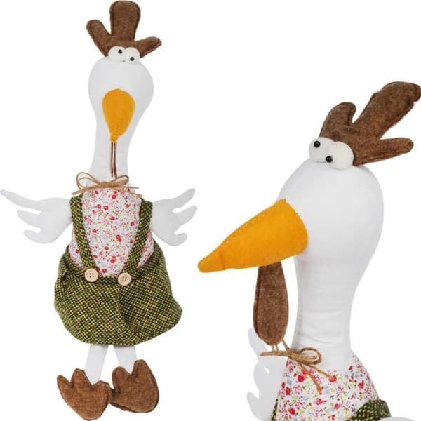 HANE I KJOLE SIDDENDE FIGUR 38 CM