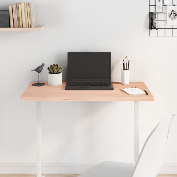 vidaXL bordplade 80x60x2 cm ubehandlet egetræ