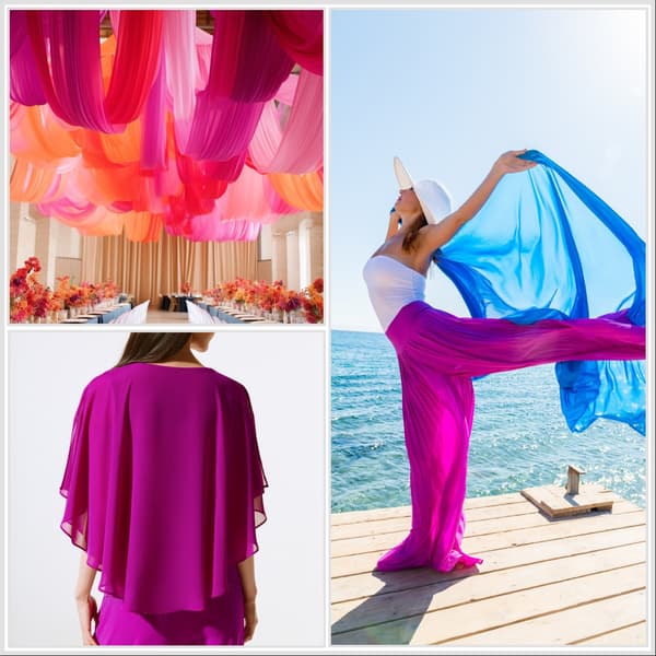 Chiffonmateriale, magenta farve