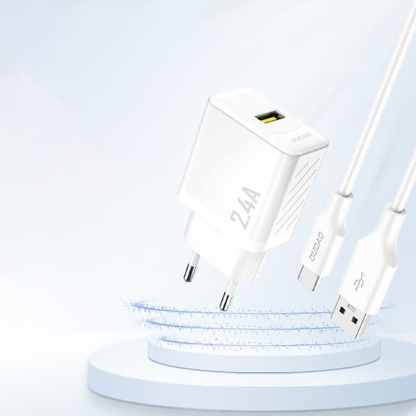 2.4A USB-A vægoplader - Hvid
