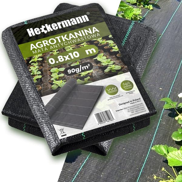 Heckermann agrotekstil 0,8x10m 90g/m2 Sort (terning)