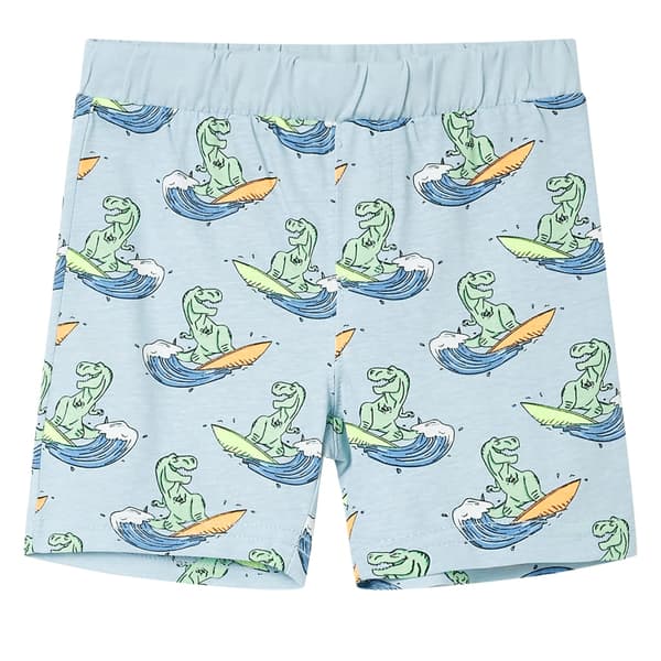 Barnpyjamas med kort ärm, ljusblå, 104