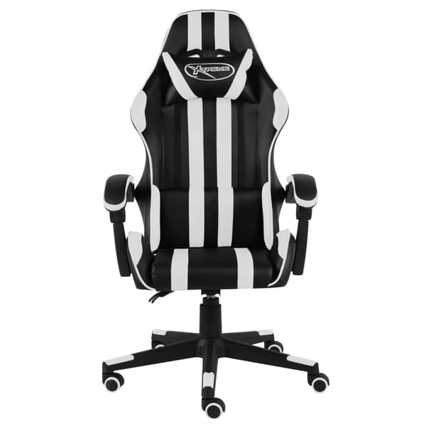 vidaXL gamingstol, sort og hvid, kunstlæder