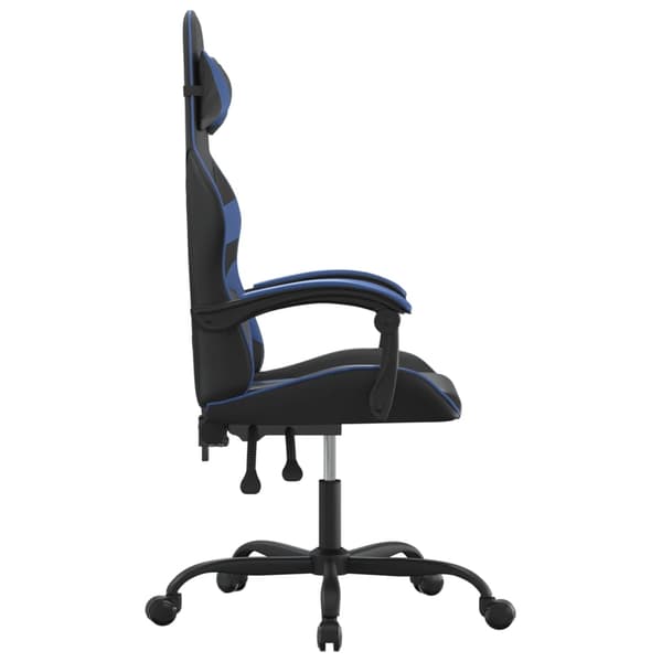 vidaXL gamingstol, sort og blå, kunstlæder