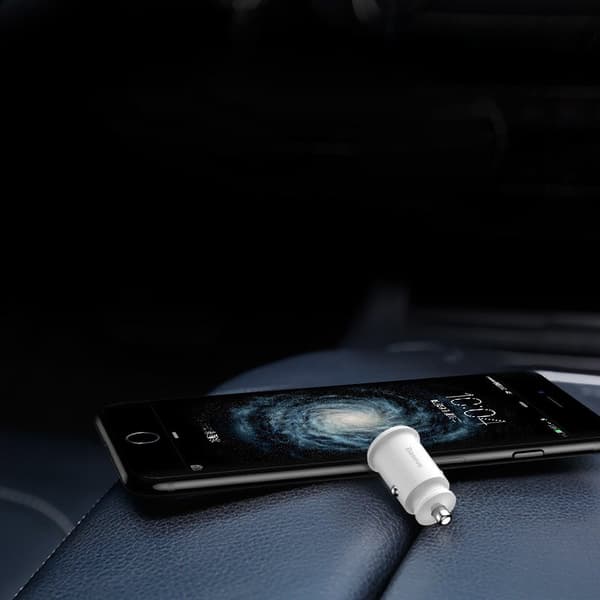 Mini biloplader til din telefon 2x USB Grain biloplader sort