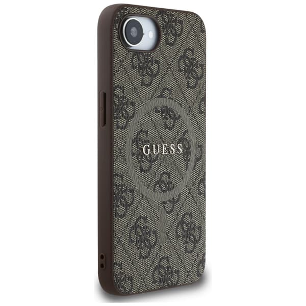 Guess 4G Ring Classic Logo MagSafe-etui til iPhone 16e, brun