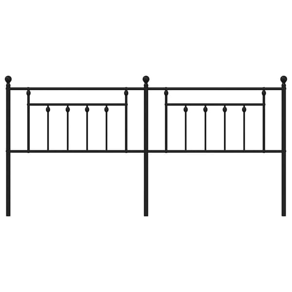 vidaXL metalsengegavl, sort, 193 cm