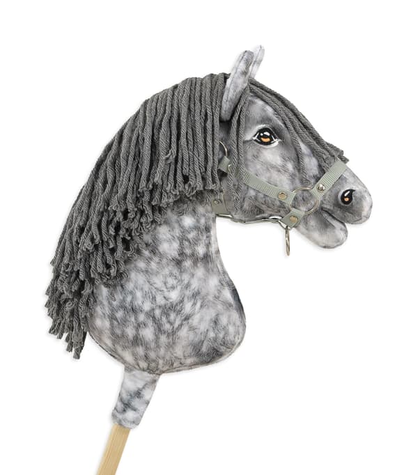 Käpphäst Stor Premium Käpphäst - Dapple Grey med Grå Man A3