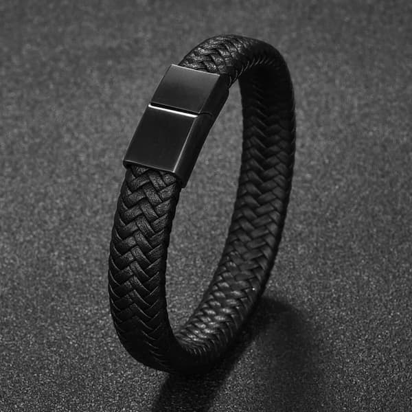 Herrflätat läderarmband TITAN Presentarmband för handled