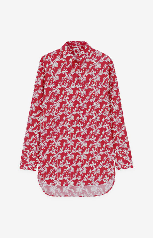Oversized blomstret skjorte XS